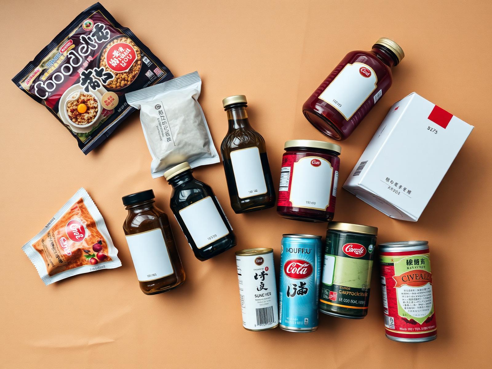 Food & Beverage — representative product flat-lay