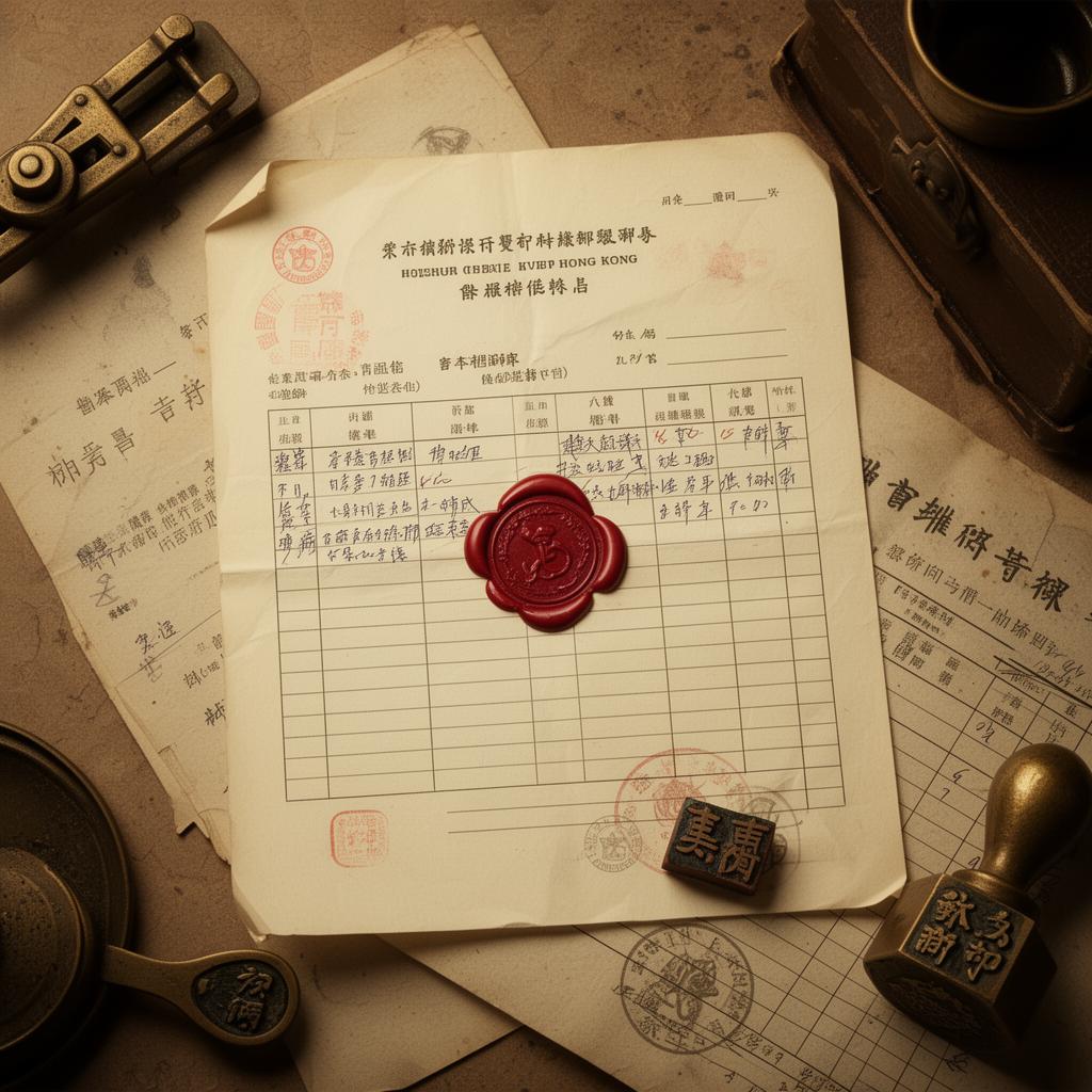 Vintage Hong Kong shipping manifest with red wax seal
